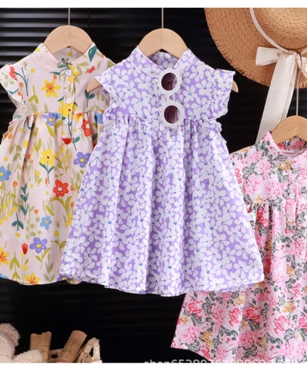 Baby Girls Beach Dresses Summer Soft Breathable Kids Girls Clothing Children Holiday A-Line Dress Vestidos 2025