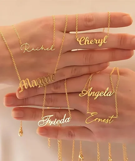 Custom Name Necklace for Women Personalized 18K Stainless Steel Necklace Pendant Women Jewelry Birthday Party Gift Wholesale
