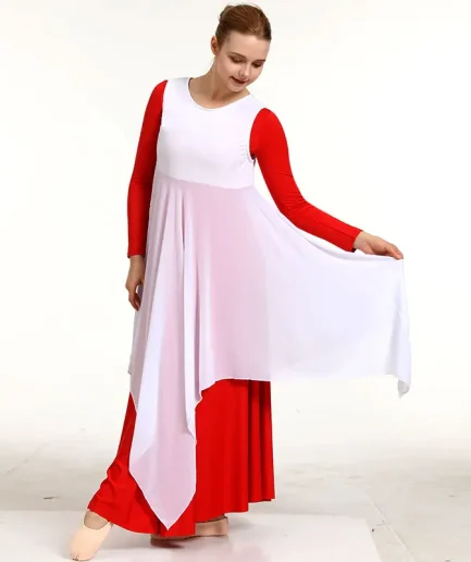 Women's Round Neck Style Tank Praise Worship Modern Dance Liturgical Pullover Loose Hem Women Praise Dance Vest