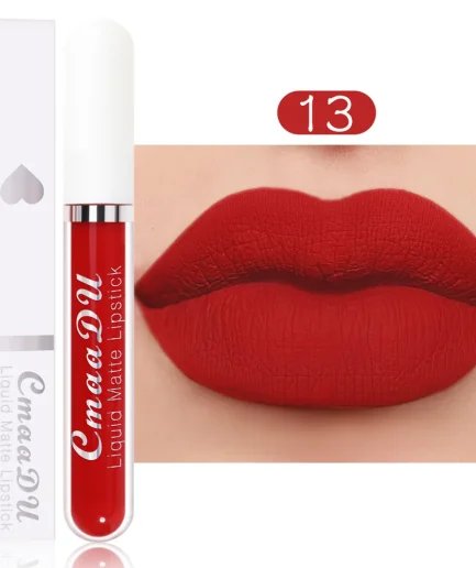 Sexy Long Lasting Velvet Matte Lip Gloss Rose Liquid Lipstick Makeup Women Beauty Red Nonstick Cup Waterproof Lip Gloss 18 Color