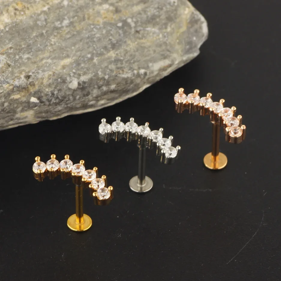 1PCS Butterfly Labret Piercing Lip Stud Cluster Crystal Tragus Earring Flat Cartilage Stud Earrings Zircon Lip Piercing Jewelry - Image 4