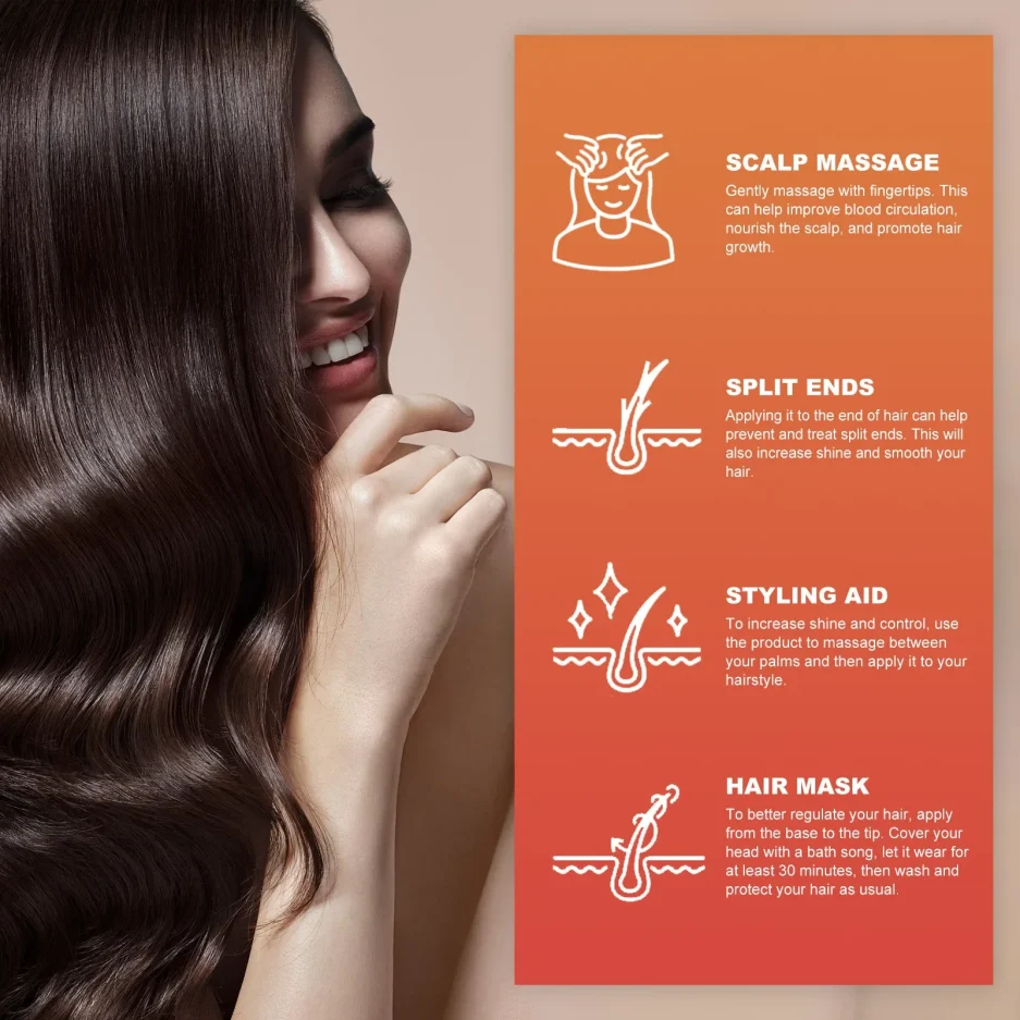 Batana Oil Hair Mask Repair Dry Damage Smooth Soften Frizzy Anti Hair Loss Nourishing Scalp Treatment Shiny Straighten Hair Care - Image 4