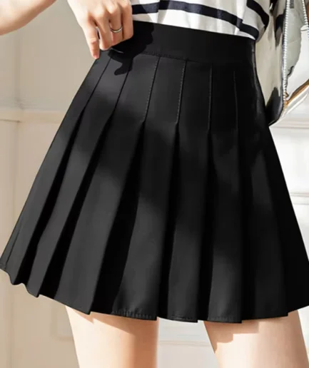 White Women Pleated Skirts Summer High Waist Zipper Girls Dancing JK Mini Skirts Black Fashion Student A Line Faldas 2024