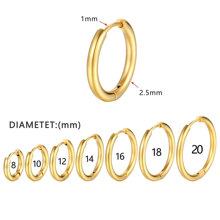 2022 New Simple Stainless Steel Small Hoop Earrings for Women Men Cartilage Ear Piercing Jewelry Pendientes Hombre Mujer - Image 4