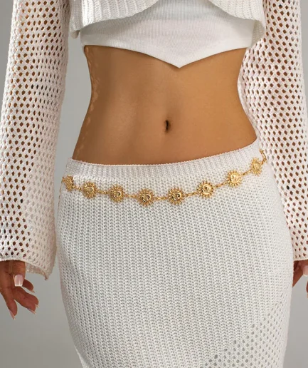 New Boho Sun Waist Belly Chain for Women Summer Sexy Bikini Belt Adjustable Body Chain Festival Jewelry Accessories Gifts