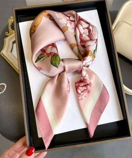 70cm Hair Print Summer Silk Feeling Scarf For Women Fashion Neck Tie Hand Bag Foulard Wrist Kerchief Shawl Wraps Hajib