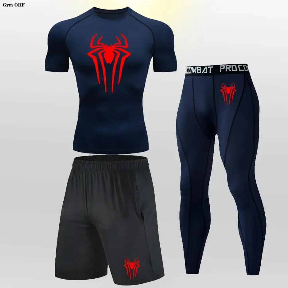 Thermal Man Underwear Set Spi/Der Compression T Shirt Leggings Yoga Sets Fitness Sports Suits Men Clothing Gym Shirt Running Kit