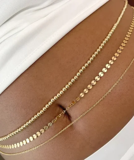 3pcs/set Sexy Vintage Aesthetic Belly Beads Chain Body Chain Waist Chain Belt Streetwear Summer Women Fashion Body Jewelry Y03