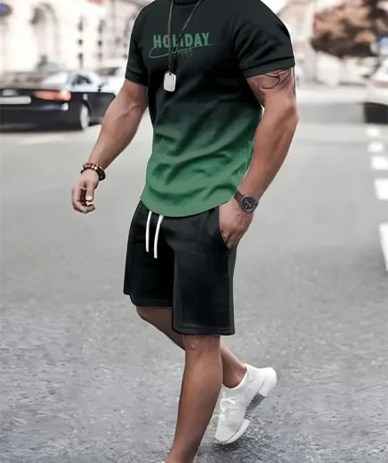 New Men's Summer Sportswear In 2025, Single-piece Fashion Suits, Casual Wear, 3D Printed T-shirts And Shorts
