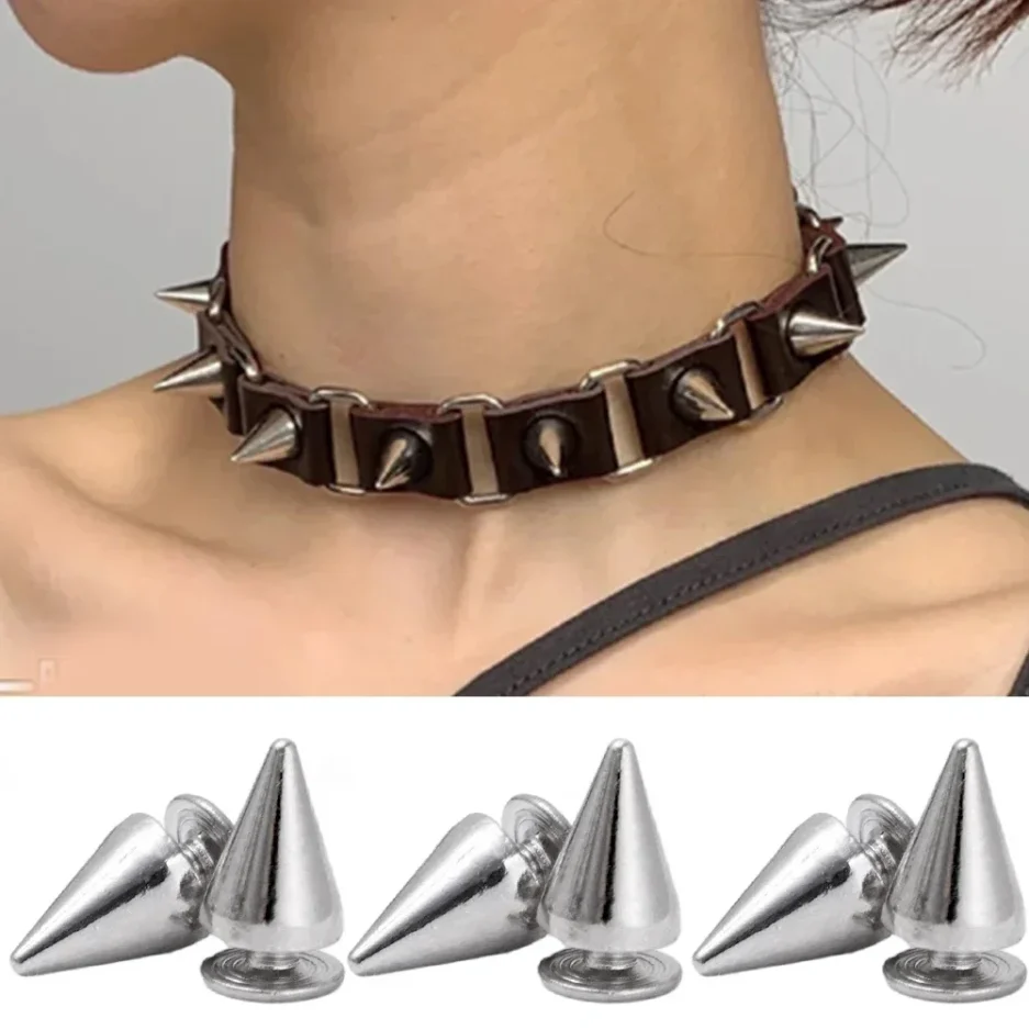 100pcs/set Silver Cone Studs And Spikes DIY Craft Cool Punk Garment Rivets For Clothes Bag Shoes Leather DIY Handcraft - Image 3