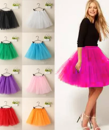 Women Summer Vintage Tulle Skirt Adult Fancy Ballet Dancewear Party Costume Ball Gown Mini Skirt