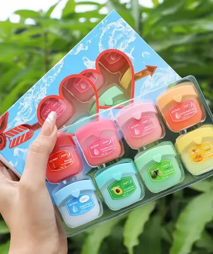 4/6/8pcs Fruit Series Lip Balm Set Set Moisturizing Refreshing Non-sticky Anti-Cracked Lip Mask Vaseline for Lips Makeup