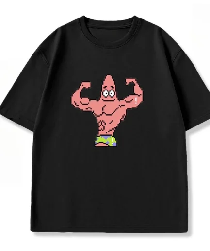 New Women's Plus Size SpongeBob SquarePants Muscle Fitness Printed T-shirt Y2K Trendy Loose Casual Versatile Short Sleeved Top