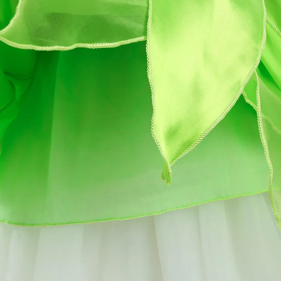 Girls Flower Fairy Dress Up Kids Princess Dress With Wings Halloween Princess Costume Elves Party Tinkerbell Tinker Bell Dress - Image 6