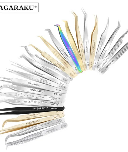 NAGARAKU Eyelash Extension Tweezers Makeup Stainless Steel Eyelash 3D accurate Clip