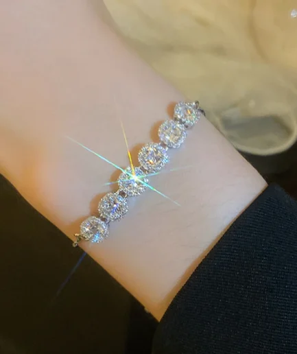 Luxury Gold Plated Oversized Zircon Adjustable Bracelets For Women 2022 New Trendy Shiny High Quality Bracelet Wedding Jewelry