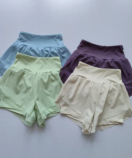 Summer Women's Sports Shorts Mesh 2 In 1 Quick-dry Yoga Shorts Breathable Fitness Shorts High Waist Fitness Running Shorts