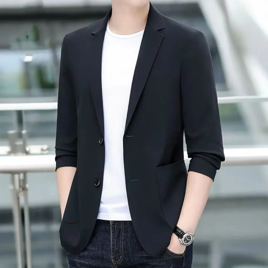 Men's Suit Jackets Oversize Summer Single Breasted Coat Plus Big Size Black Simple Male Blazer New in Spring Clothes Casual 2024 - Image 2