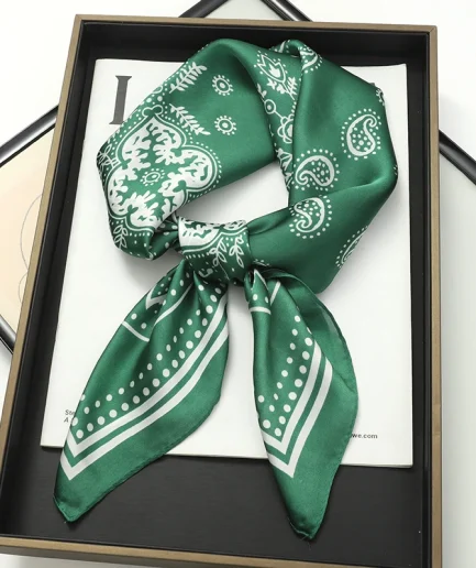 Fashion Print Silk Hairbands Scarf Women 2025 Spring New Elagant Floral Bandana Neck Kerchief Head Bands Foulard Female Scarfs