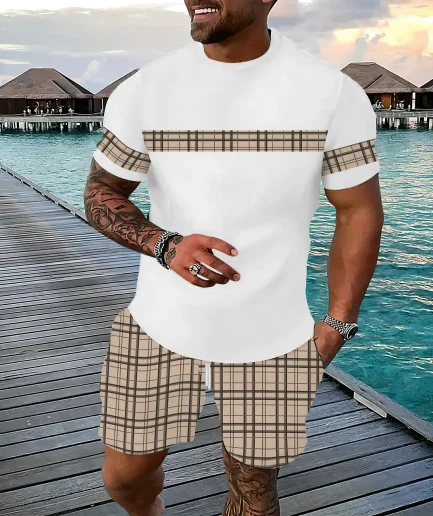 The 2025 summer new men's suit 3D printed is casual, daily, outdoor, fashionable, soft, comfortable and lightweight