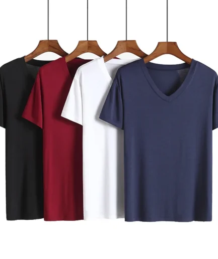 Summer Sleep Tops for Men Viscose Plus Size Pajamas Soft Modal Cotton Man Sleepwear Short Sleeve Sleep Tee Shirt Home Clothes