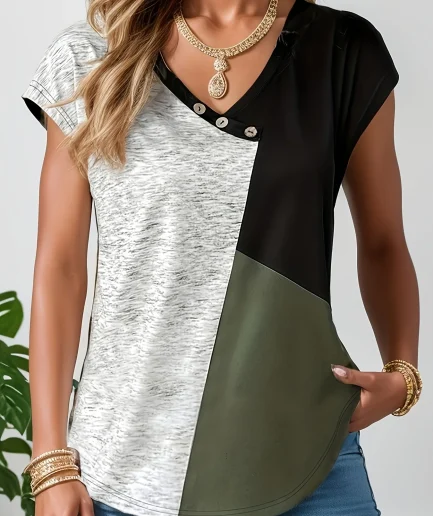 Women's plus size shirt summer chic elegant shirt casual women's fashionable shirt