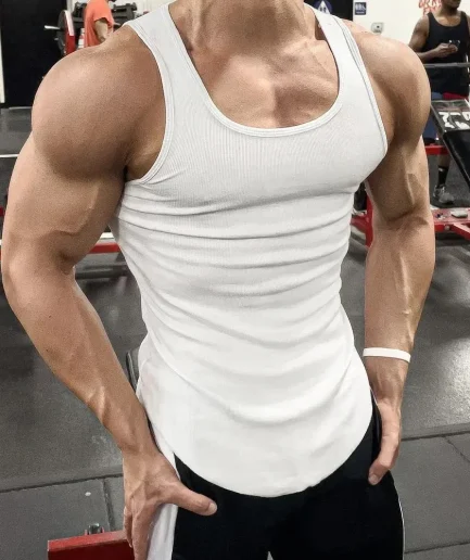 Men's Sport Slim Vest Summer Breathable Sleeveless Round Neck Gym Exercise Running Tank Top Male Sport Fitness Tees Undershirt