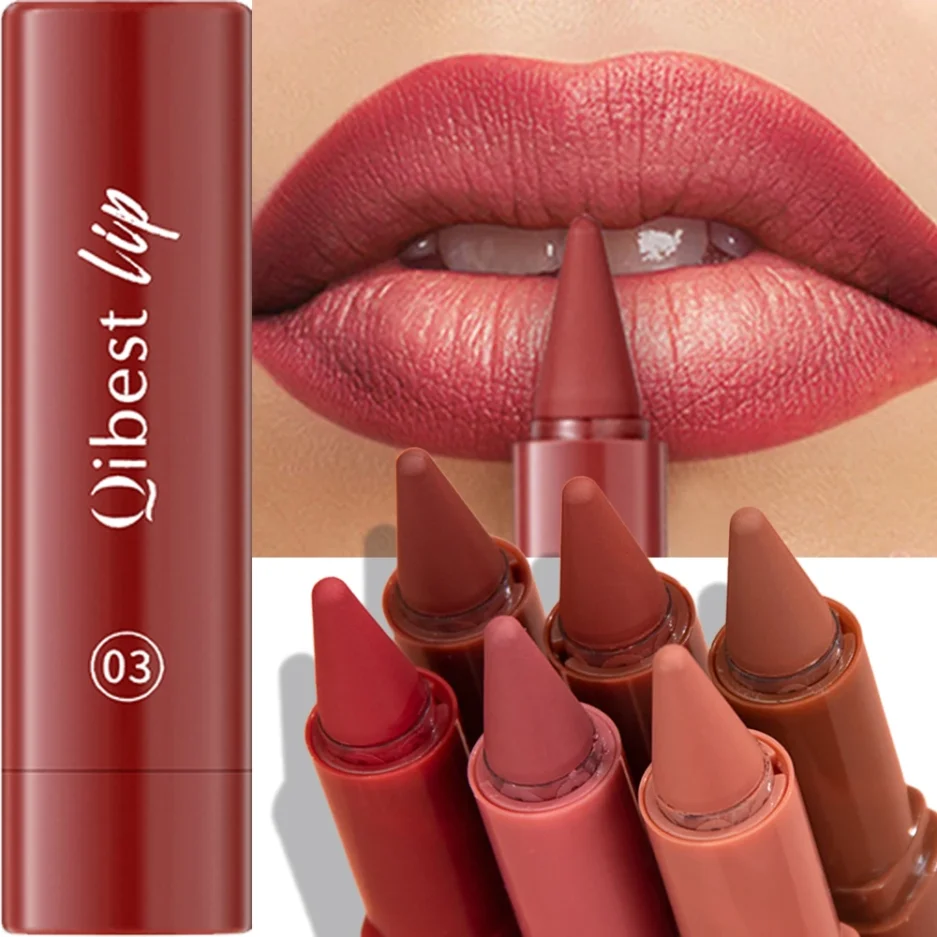 Twist Up Lip Liner Lipstick Pen Multipurpose Powder Blusher Velvet Matte Waterproof Lip Contour Non Stick Cup Lip Rouge Makeup - Image 2