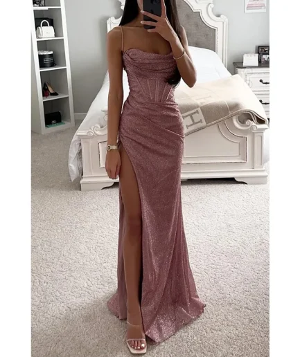 Fashionable Long Dress New Style Party Casual Loose Slit Women's Dress Elegant Evening Gown Wedding Important Occasions