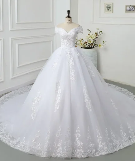Maria Novia Off The Shoulder Princess Sweetheart Wedding Dress For Women Glitter Sleeveless 2025 Vintage Bride Bridal Customized