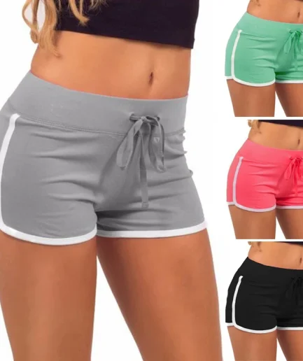 Casual Sexy Fitness Shorts Fashion Drawstring Running Shorts Stretch Sports Womens Clothes Gym Female Yoga Pants Sportswear
