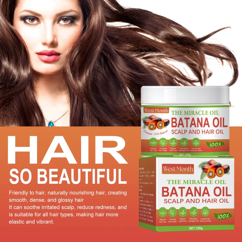 Batana Oil Hair Mask Repair Dry Damage Smooth Soften Frizzy Anti Hair Loss Nourishing Scalp Treatment Shiny Straighten Hair Care - Image 3