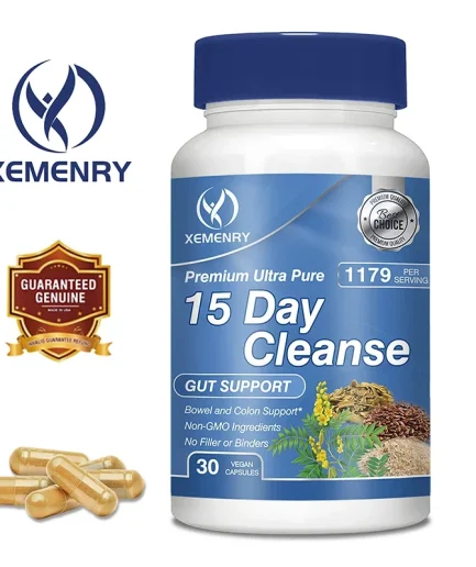 15-Day Cleansing Capsules - Supports Intestinal Health, Colon Cleansing and Detoxification, Boosts Energy, Relieves Constipation