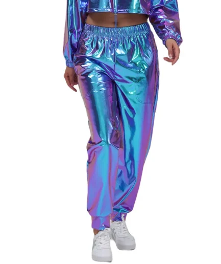 Ladies Performance Costume Newest Casual Pants with Multi Colored Elastic Waistband and Ankle Cuffs Long Pants for Dance