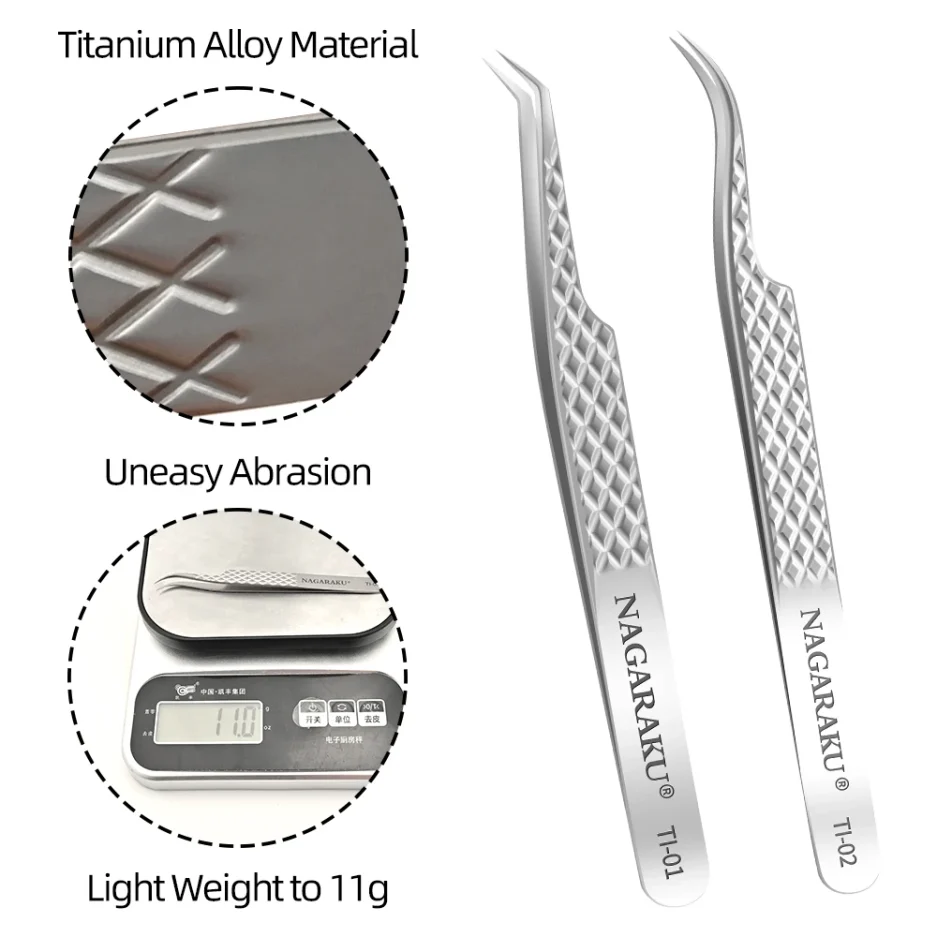 NAGARAKU Eyelash Extension Tweezers Makeup Stainless Steel Eyelash 3D accurate Clip - Image 4