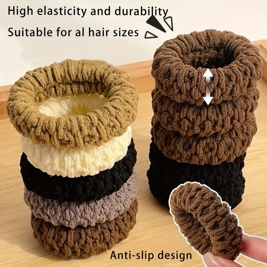 10pcs of Upgraded Wide And Thick Hair Ties, Fashionable for Ponytails And Buns, Made of Durable Elastic Material That Won'T Dama - Image 2