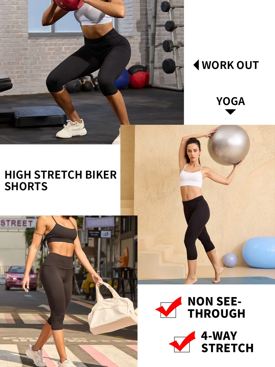 Women's High Waisted Capri Pants Super Soft No See Through Workout Yoga Running Athletic push up gym fitness Leggings - Image 2