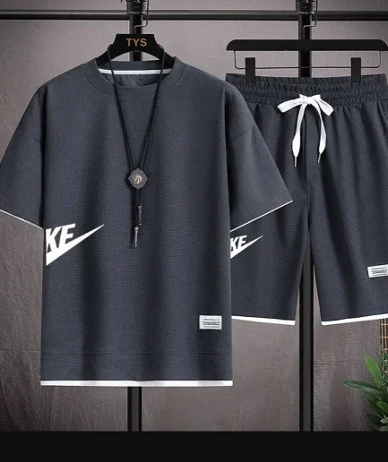 2025 Summer Men's Suit Casual Fashion Sportswear Men's Short-sleeved T-shirt + Sports Shorts Casual Men's Jogging Suit