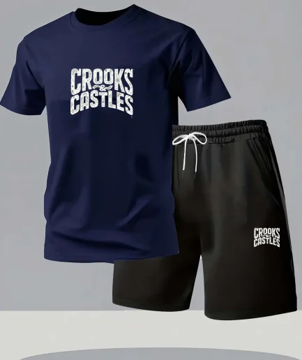 Daily Casual Mens Solid Color Outfits Summer Fashion T Shirt And Shorts Men Suits Leisure Short Sleeve Two Piece Set