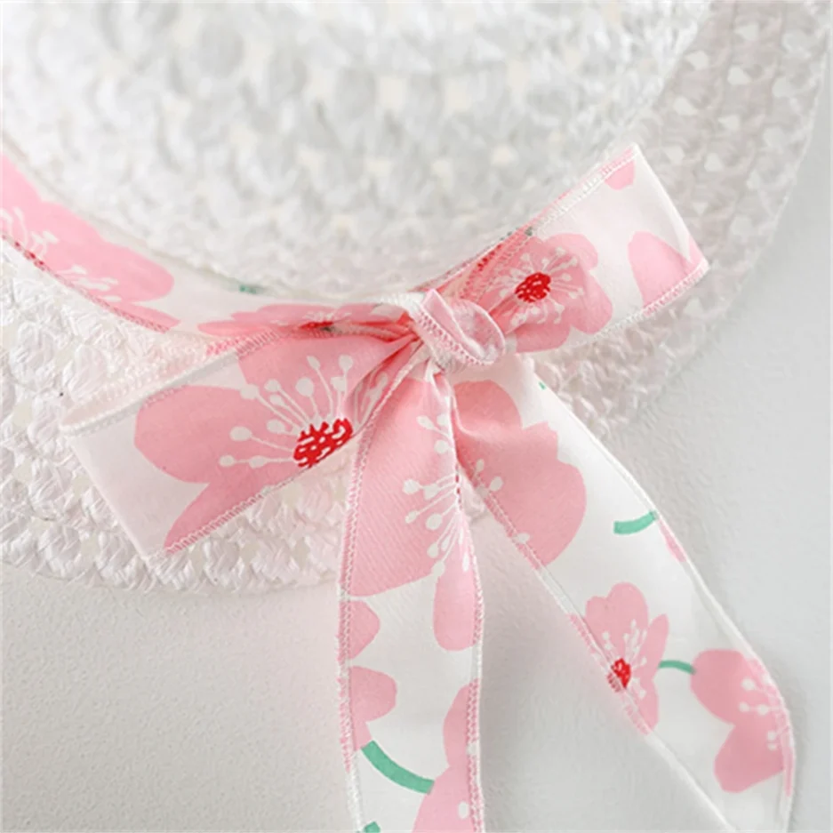 New Summer Girl Dress Sweet Sleeveless Small Flower Print Big Bow Cotton Cloth Dress Set of 2 Suitable for 0-3 Years Old - Image 2