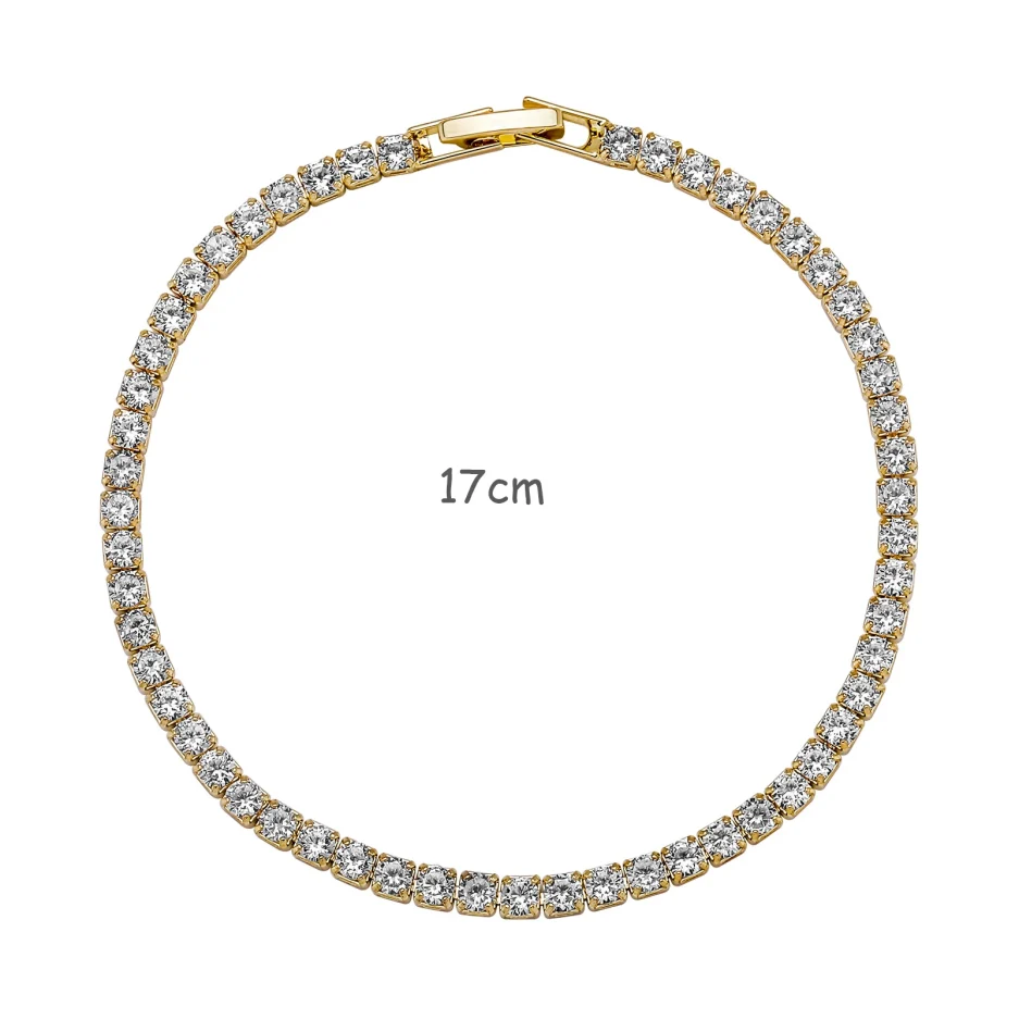 Luxury Classic Full of Rhinestones 18K Gold Plated Bracelets For Women Sparkling Simple Zircon Bracelets Jewelry Birthday Gifts - Image 6