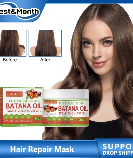 Batana Oil Hair Mask Repair Dry Damage Smooth Soften Frizzy Anti Hair Loss Nourishing Scalp Treatment Shiny Straighten Hair Care