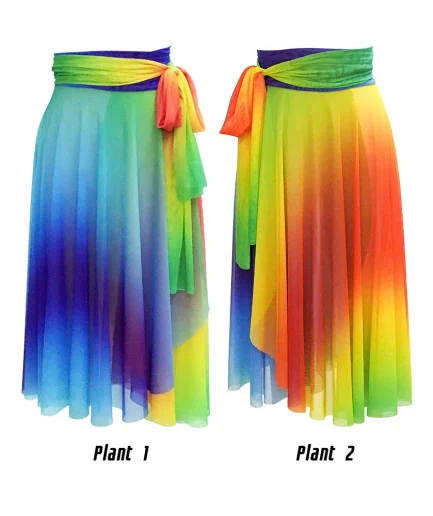 Rainbow Long Mesh Dress Lace Up Girl Women Modern Lyrical Dance Wear Contemporary Ballet Colorful Performance Stage Outfit