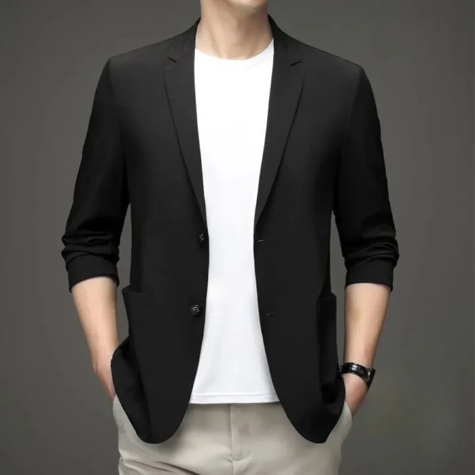 Men's Suit Jackets Oversize Summer Single Breasted Coat Plus Big Size Black Simple Male Blazer New in Spring Clothes Casual 2024 - Image 3