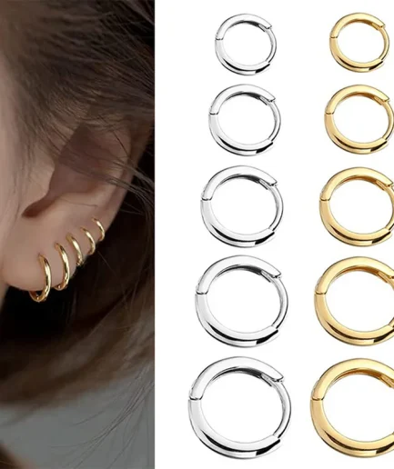 2022 New Simple Stainless Steel Small Hoop Earrings for Women Men Cartilage Ear Piercing Jewelry Pendientes Hombre Mujer