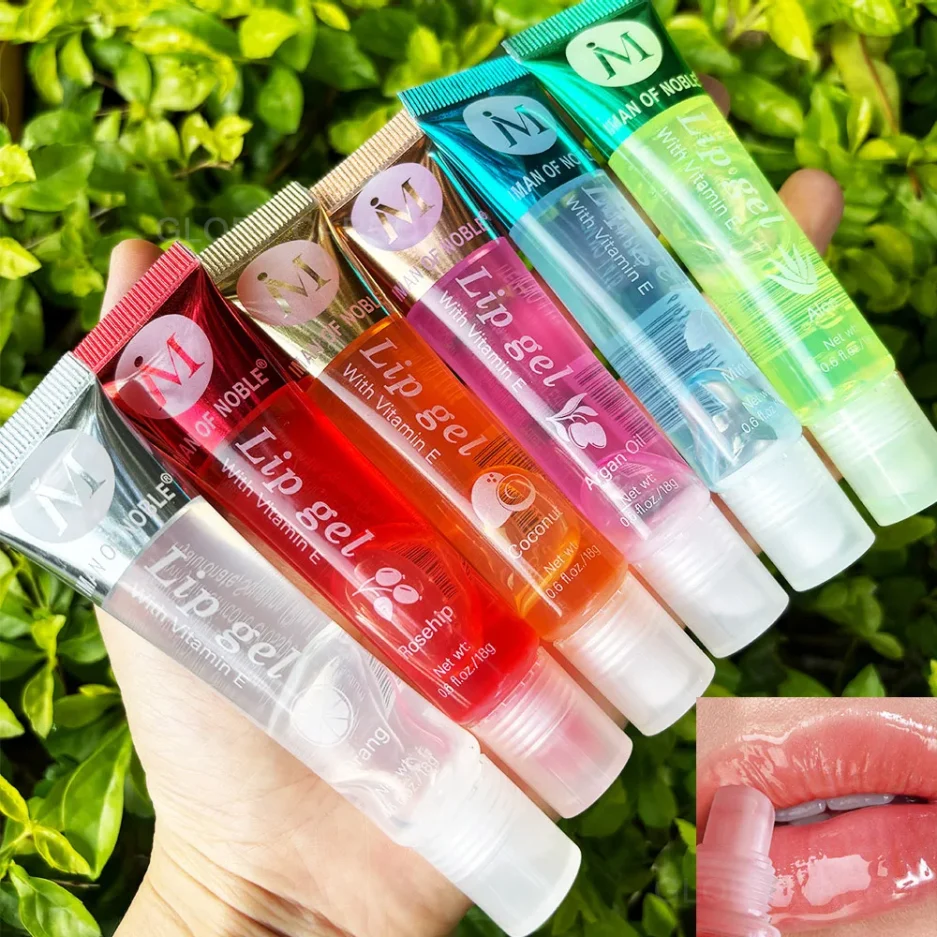 6Pcs Fruity Flavor Watery Glossy Lip Gloss Set Clear Lip Gel Hydrating Moisturizing Lip Gloss Women Lips Makeup Wholesale