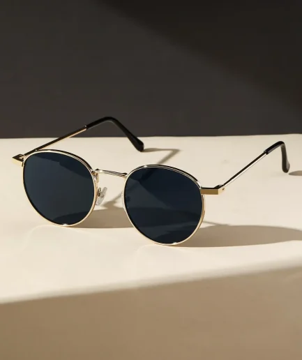 1PC Unisex Metal Round Frame Vintage Y2K Casual Sunglasses For Outdoor Daily Vacation Driving Clothing Accessories