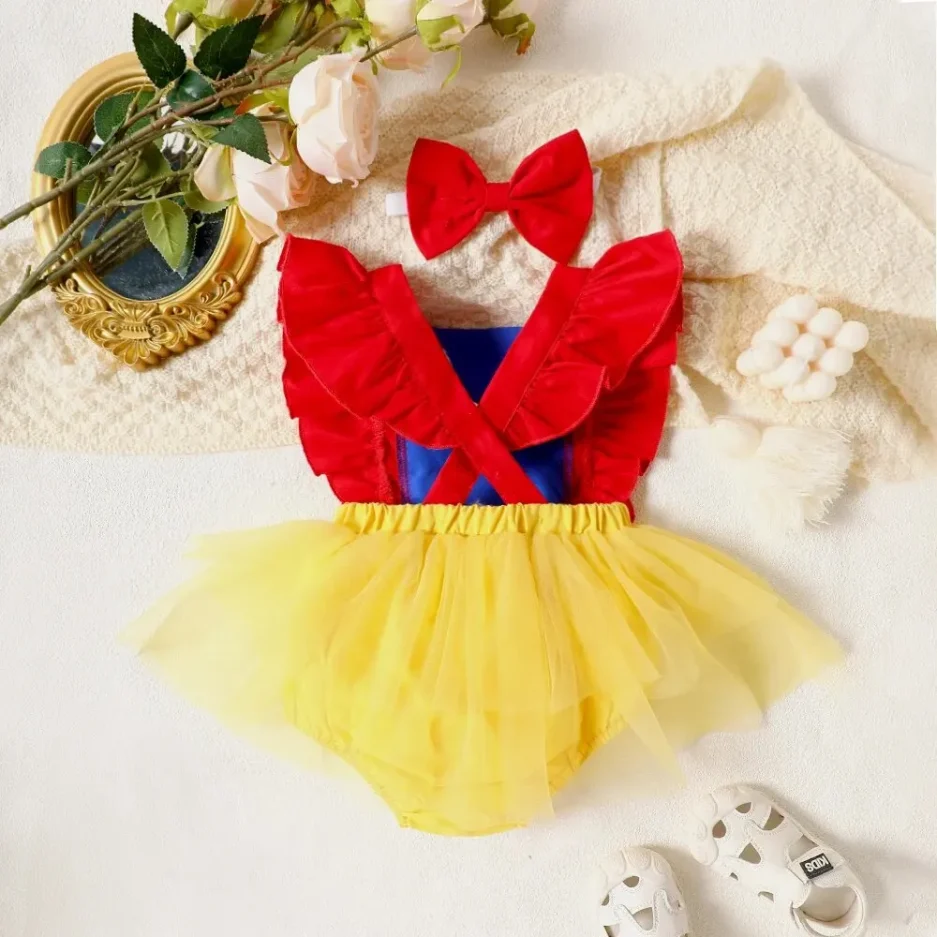 Baby Summer Street Fashion Collide Color Girl One-piece Dress Mesh Skirt - Image 2