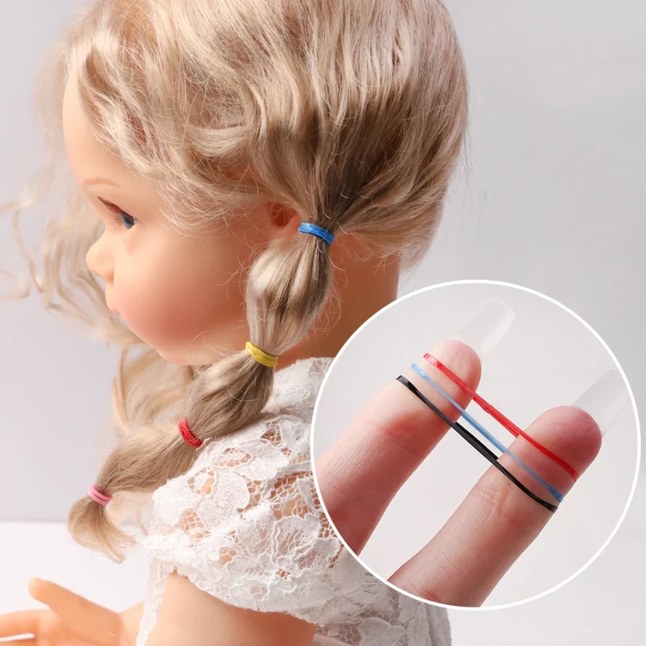 500pcs Girls Colourful Disposable Rubber Band Hair Ties Headband Children Ponytail Holder Bands Kids Hair Accessories Scrunchie - Image 4
