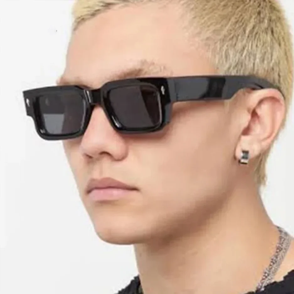 Retro Men Square Sunglasses For Women Vintage Luxury Rivet Designer Sun Glasses Fashion Arrow Shades UV400 Eyeglasses - Image 2